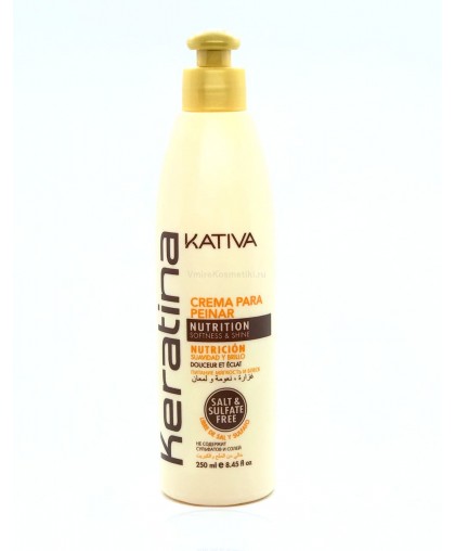 KERATINA Укрепляющий крем для укладки с кератином для всех типов волос 250 мл Kativa 
