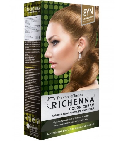 Крем-краска Richenna для волос с хной 8YN (Light Golden Blonde)