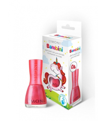Детский лак для ногтей Limoni Bambini тон 04 (ярко-розовый), 7 мл