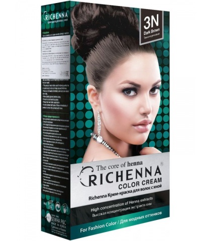 Крем-краска Richenna для волос с хной 3N (Dark Brown)