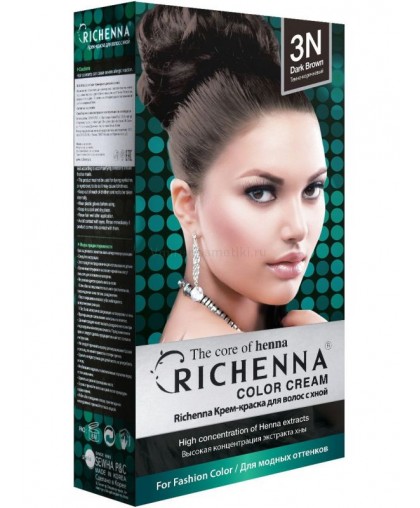 Крем-краска Richenna для волос с хной 3N (Dark Brown)
