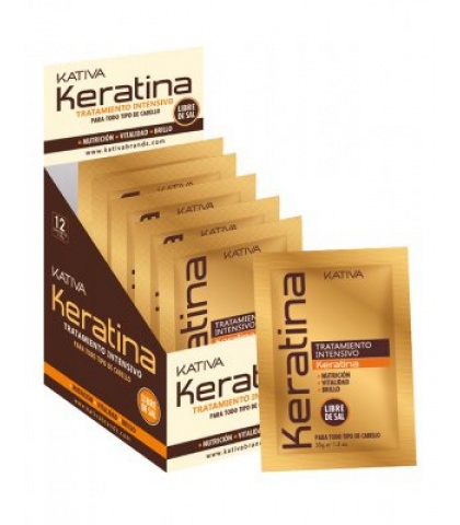 KERATINA интенсивно восстанавливающая маска с кератином для поврежденных и хрупких волос 35г Kativa