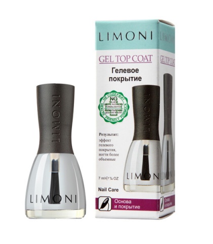 Основа и покрытие Gel Top Coat Гелевое покрытие нового поколения 7 мл, Limoni