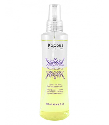 Kapous Professional Macadamia Oil Двухфазное масло для волос с маслом ореха макадамии, 200 мл
