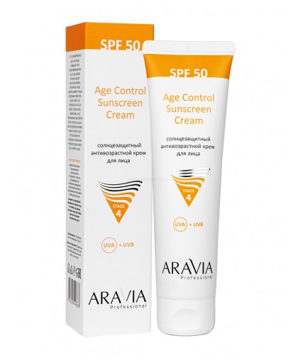 Cолнцезащитный антивозрастной крем ARAVIA  для лица Age Control Sunscreen Cream SPF 50, 100мл.