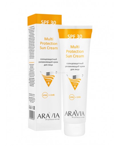 Cолнцезащитный увлажняющий крем ARAVIA  для лица Multi Protection Sun Cream SPF 30, 100мл.