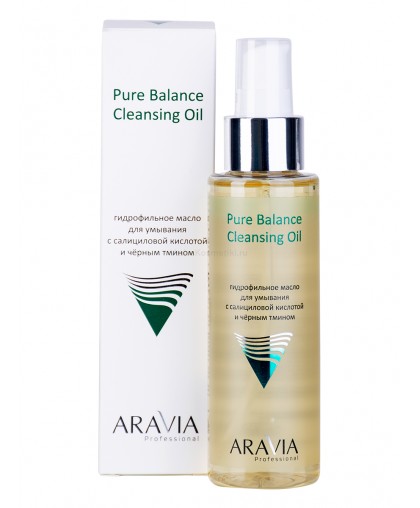 Гидрофильное масло для умывания с салициловой кислотой и чёрным тмином Pure Balance Cleansing Oil, 110 мл, ARAVIA Professional