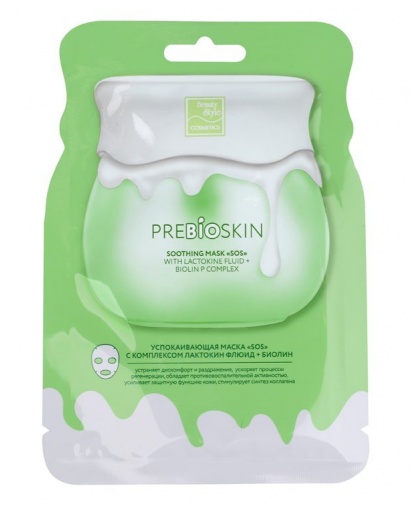 Успокаивающая маска Beauty Style PREBIOSKIN «СОС» с пребиотиком Лактокин флюид + Биолин 1шт, 30г