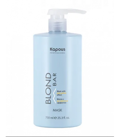 Маска для волос Kapous Professional Blond Bar с антижелтым эффектом, 750 мл