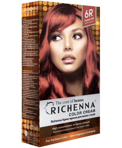 Крем-краска Richenna для волос с хной 6R (Copper Red)