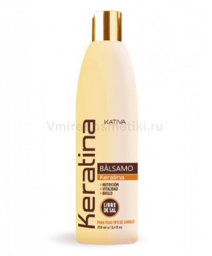 KERATINA Укрепляющий бальзам-кондиционер с кератином для всех типов волос 250мл Kativa 
