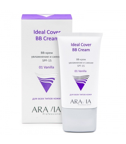 BB-крем увлажняющий для лица SPF-15 ARAVIA Professional Ideal Cover BB-Cream Vanilla 01, туба 50 мл