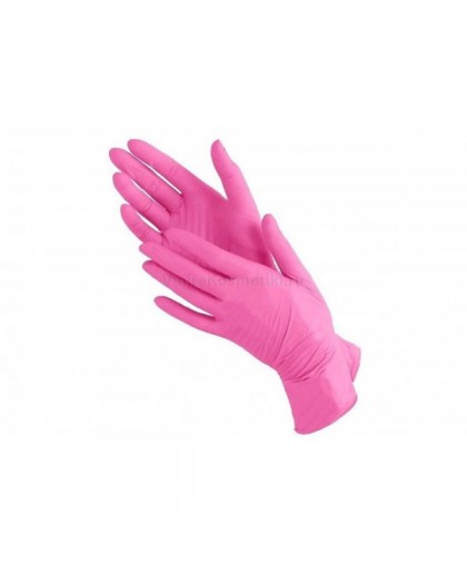 Перчатки нитриловые AVIORA розовые неопудренные нестерильные, 50 пар, размер XS