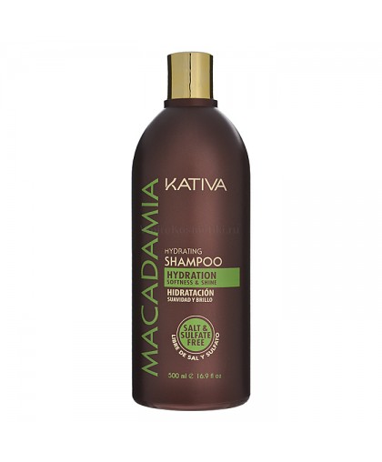  MACADAMIA интенсивный увлажняющий безсульфатный шампунь для нормальных и поврежденных волос 500мл Kativa 