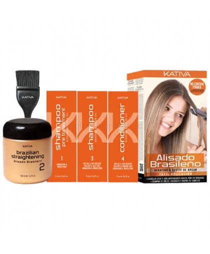 KERATINA Кератиновое выпрямление и восстановление волос с маслом Арганы/набор Kativa 