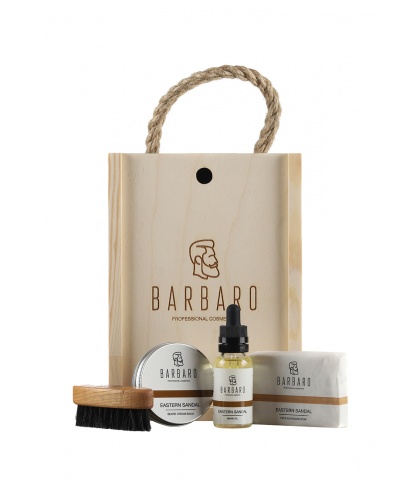 Подарочный набор для ухода за бородой Barbaro в деревянном боксе 