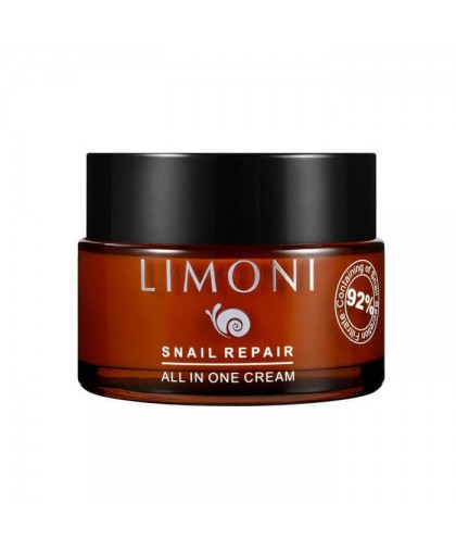 Limoni Snail Repair All In One Cream  крем для лица восстанавливающий с муцином улитки, 50 мл