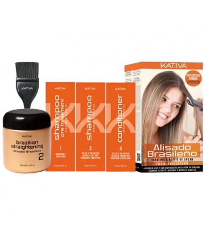 KERATINA Кератиновое выпрямление и восстановление волос с маслом Арганы/набор Kativa 