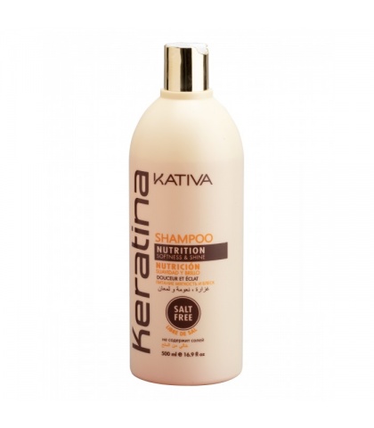 KERATINA Укрепляющий бальзам-кондиционер с кератином для всех типов волос 500 мл Kativa 
