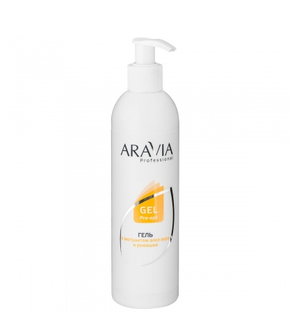 "ARAVIA Professional" Гель для обработки кожи перед депиляцией с экстрактами алоэ вера и ромашки, 300 мл.