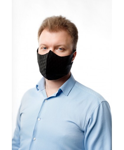 Защитные маски для лица анатомической формы, черные 10 шт