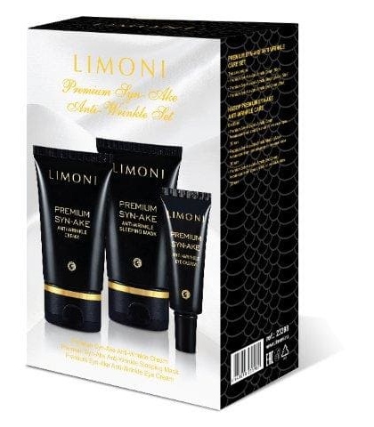 Набор по уходу за лицом LIMONI Premium Syn-Ake Anti-Wrinkle Care Set (Cream 50ml+Eye Cream 25ml+Sleeping Mask 50 ml)