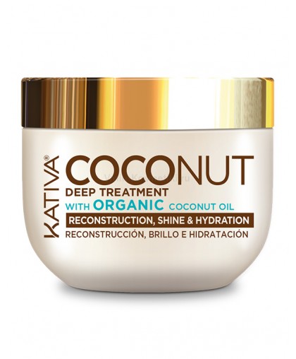 COCONUT Восстанавливливающая маска с органическим кокосовым маслом для поврежденных волос 250мл Kativa