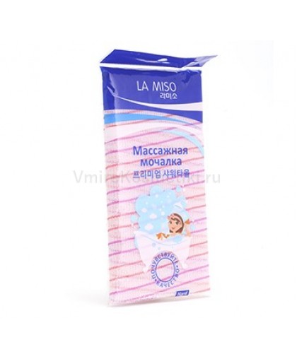 Массажная мочалка розовая HAD-05 (жесткая) La Miso