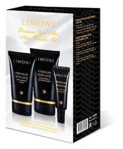 Набор по уходу за лицом LIMONI Premium Syn-Ake Anti-Wrinkle Care Set (Cream 50ml+Eye Cream 25ml+Sleeping Mask 50 ml)