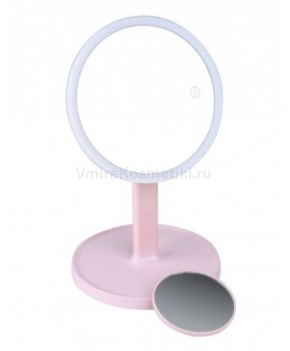 Косметическое зеркало Gezatone 1x/7x со светодиодной подсветкой LM208 розовое