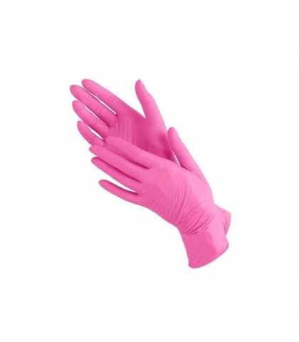 Перчатки нитриловые AVIORA розовые неопудренные нестерильные, 100 штук, размер XS