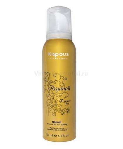 Мусс аэрозольный для волос нормальной фиксации с маслом арганы 150 мл, Kapous