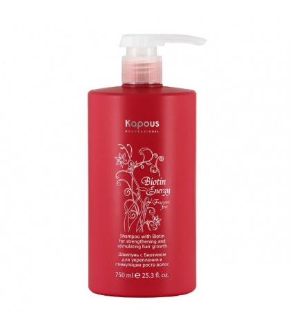 Шампунь с биотином для укрепления и стимуляции роста волос, 750 мл Biotin Energy Kapous Fragrance free