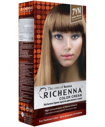 Крем-краска Richenna для волос с хной 7YN (Golden Blonde)