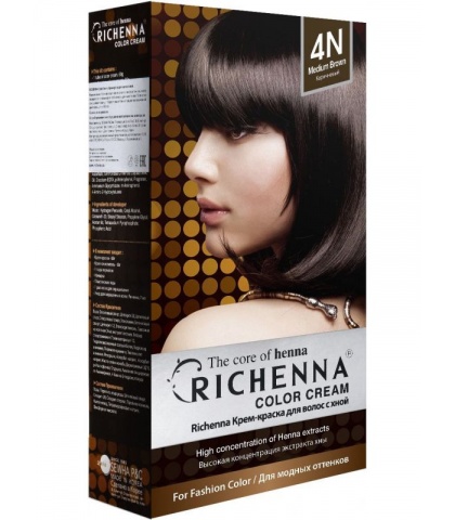 Крем-краска Richenna для волос с хной 4N (Brown)